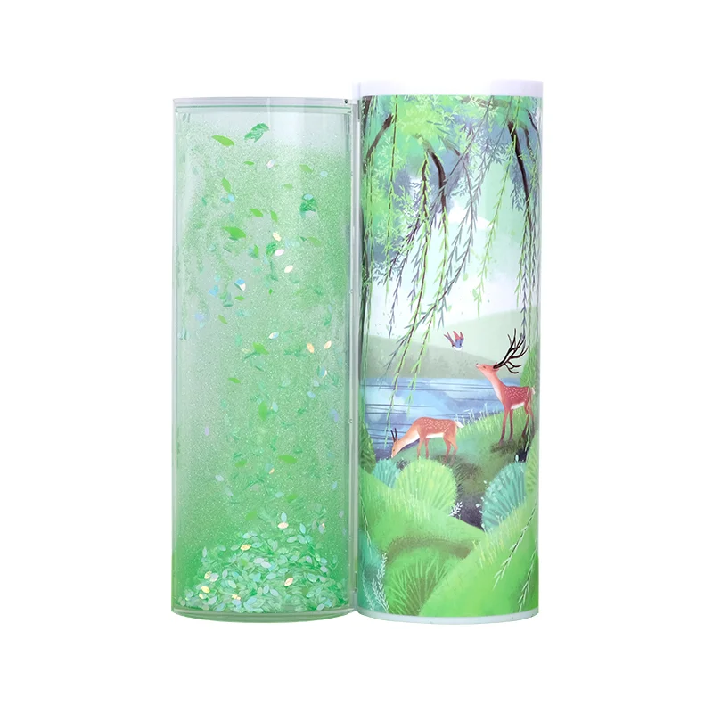 

NBX quicksand translucent creative multi-functional cylindrical pencil box case 2019 school stationery with calculator can give