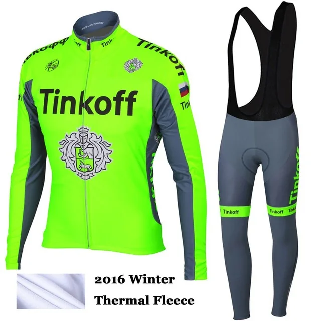 Maillot Ropa Ciclismo Invierno Tinkoff зимний комплект велосипедной одежды из флиса с длинными рукавами, велосипедная одежда