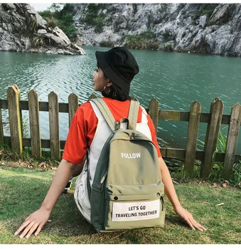 

2020 new female fashion student bag casual large capacity nylon shoulder bag kawaii backpack back pack bookbag