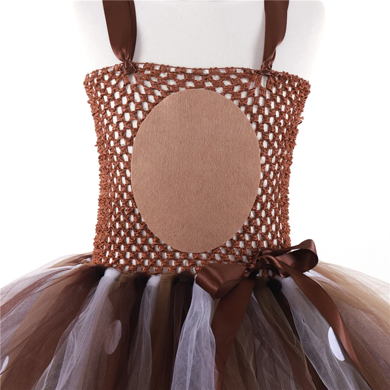 Deer Tutu Dress Baby Girls Dresses for Girls Halloween Costume For Kids Elk Cosplay Christmas Birthday Party Dress With Headband