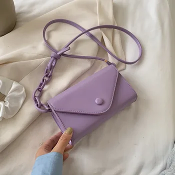 

Small PU Leather Crossbody Bags for Women New Summer Chain Female Shoulder Handbags Mini Solid Color Ladies' Travel Flap Bags