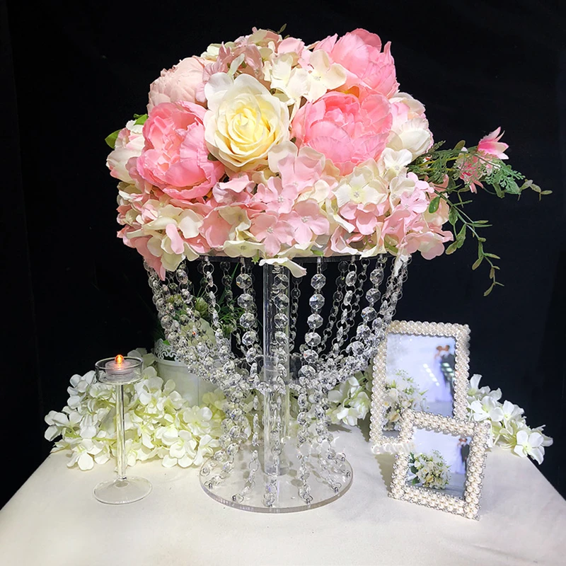 Romantic Table Cake Stand Luxury Acrylic Flower Rack Wedding Centerpieces For Home Party Decoration | Дом и сад