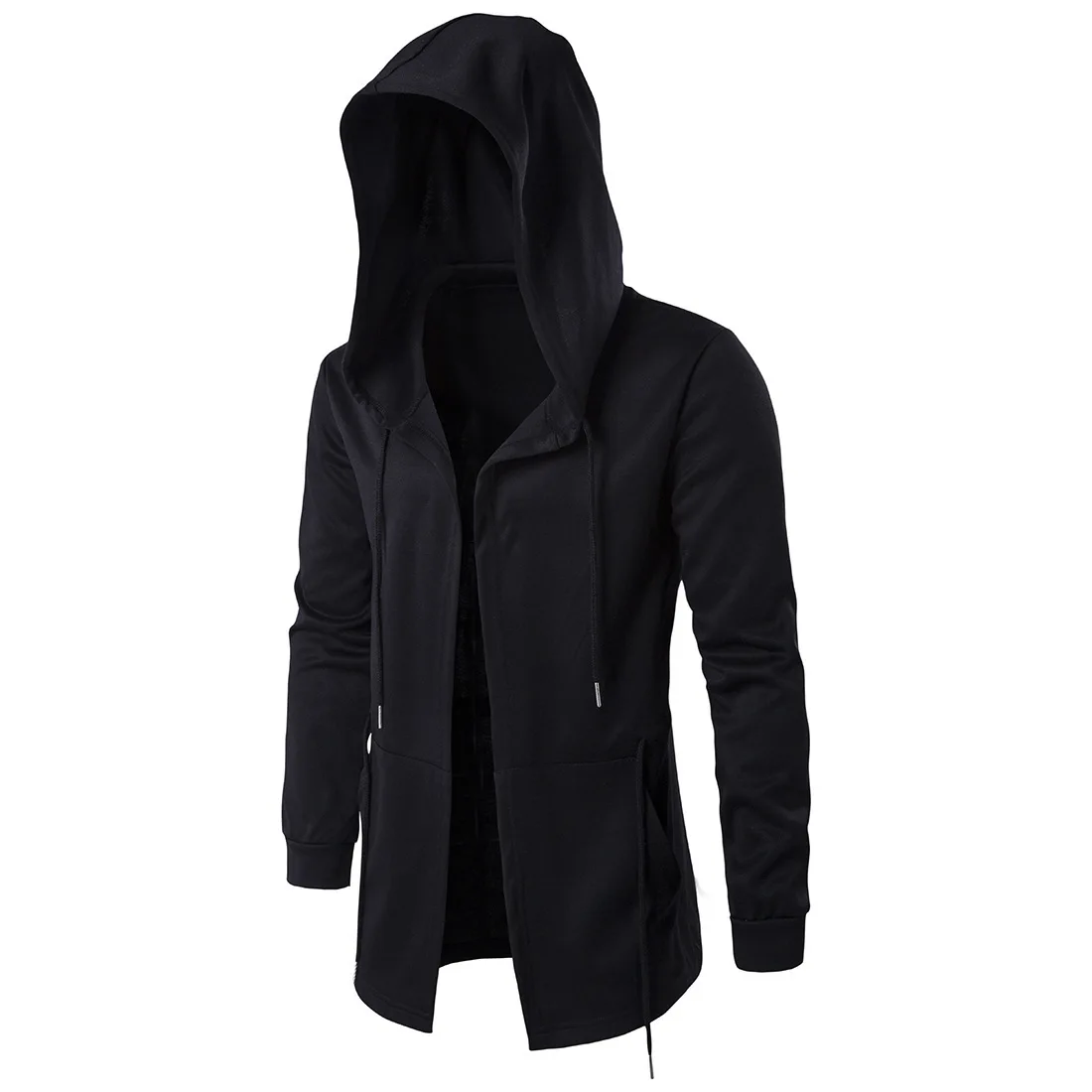 

2018 Autumn Dark of MEN'S Trench Coat Men's Mid-length Mantle Wizard Cloak Hooded Coat Large Size Xd045