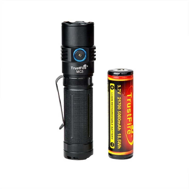 

TrustFire MC3 EDC LED Flashlight 2500 Lumens Magnetic USB Rechargeable CREE XHP50 Torch Lamp Come With 21700 2500mah Battery