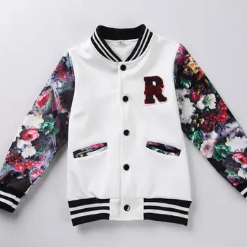 

Girl's coat children's clothing spring autumn new medium large children's casual long-sleeved R baseball uniform baby clothes