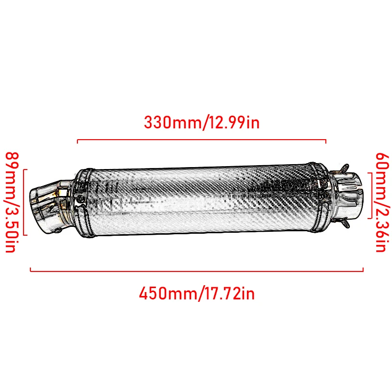 60mm Diameter Slip On Exhaust System Muffler Pipe including DB Killer Silencer Universal fits Motorcycles R6 ZX-6R S1000RR11