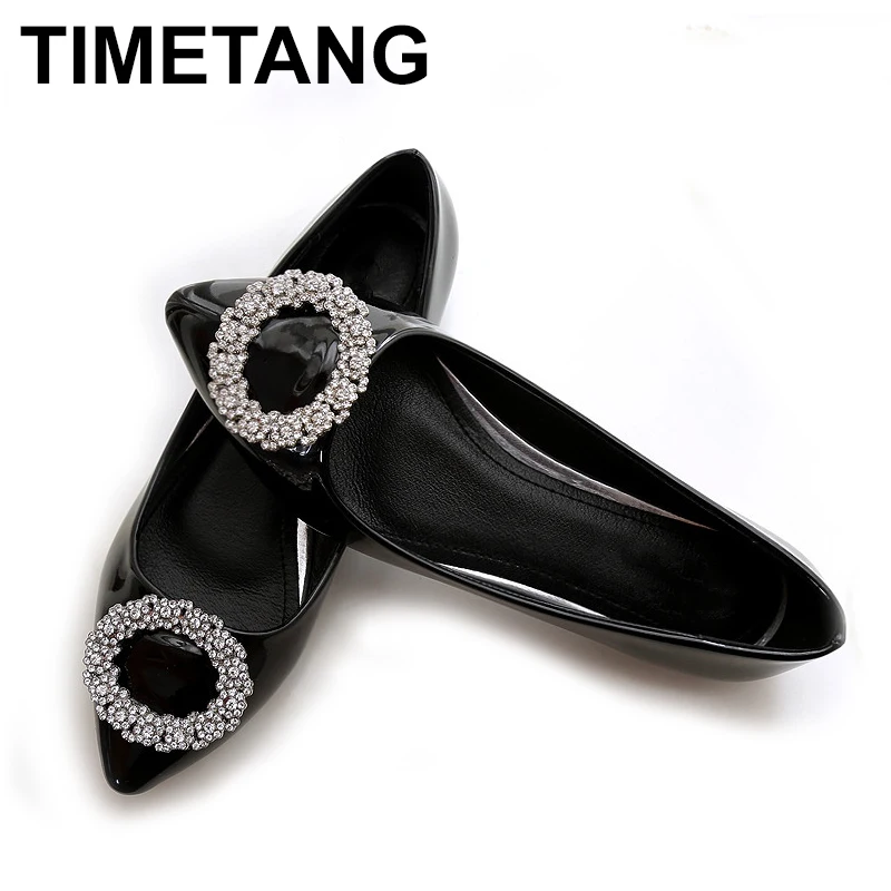 TIMETANG сезон весна Новинка Женские тонкие туфли Модная обувь с острым носком