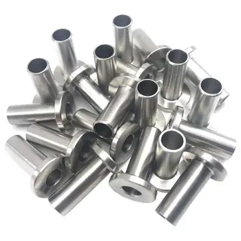 

Stainless Steel Protector Sleeves for 1/8 inch Cable Railing, Wood Posts, DIY Balustrade T316 Marine Grade 24 Pack