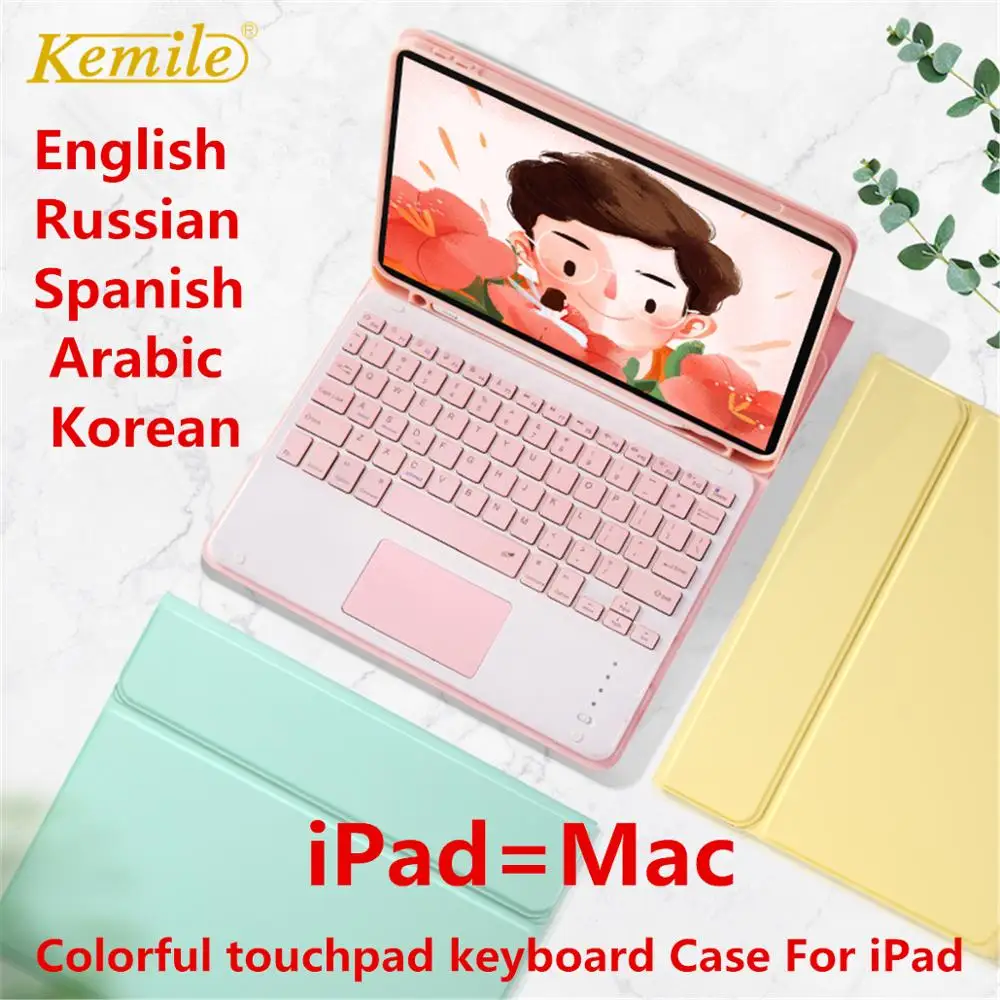 Чехол для клавиатуры с сенсорной панелью iPad Pro 11 2020 Air 3 10 5 7th 2 8th чехол держателем