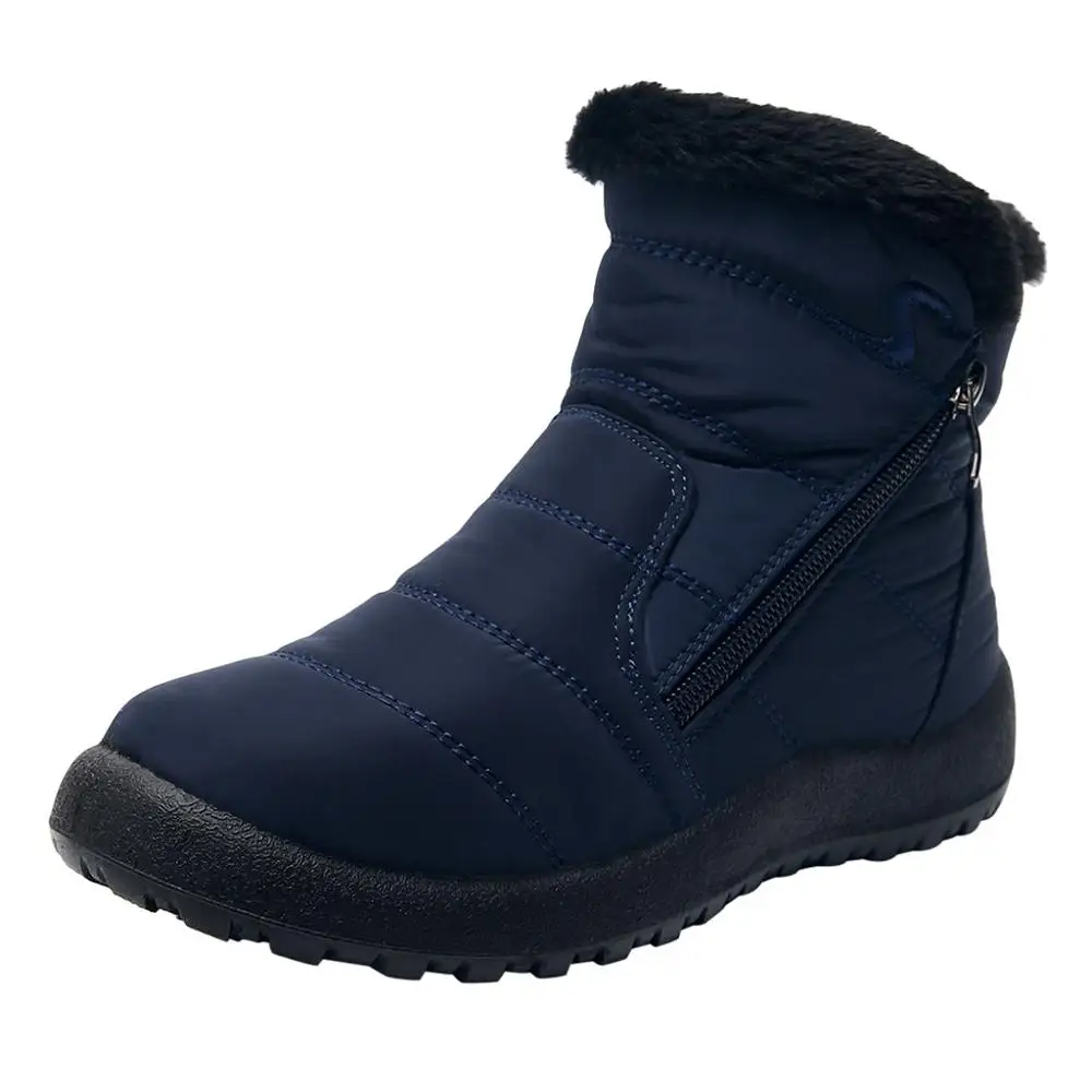 Женские зимние ботинки; зимние короткие ботильоны; водонепроницаемая обувь; Теплая обувь; женские зимние короткие кашемировые лыжные ботинки для сноуборда; A22 - Цвет: Синий