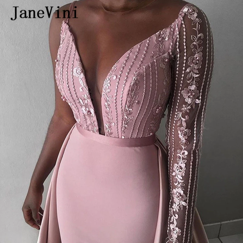 Pink-Mermaid-Evening-Dresses-Lace-Appliques-Hand-Beading-Deep-V-Neck-Long-Evening-Dress-Formal-Party (1)_副本