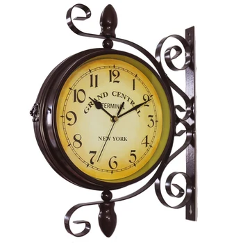 

Wall mount Double-Sided Clock Vintage Double Sided Wall Clock Train Grand