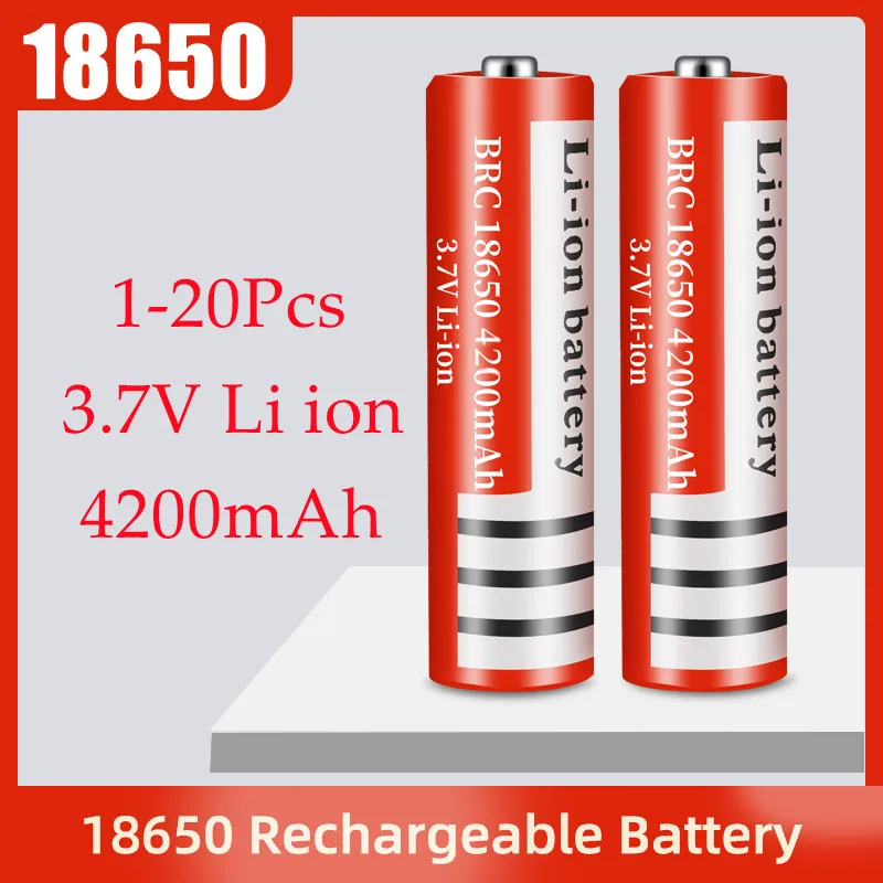 18650 Batterie Al Litio 3.7 V Volt 4200Mah Brc 18650 Batterie Ricaricabili Agli Ioni Di Litio Per Torcia Power Bank