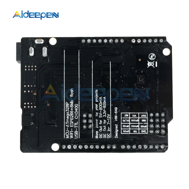 WiFi UNO R3 ATmega328P+ ESP8266(32 Мб памяти) USB-TTL CH340G плата для Arduino Uno NodeMCU WeMos ESP8266 One DC 6 V-9 V