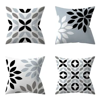 

1 Set Geometric Patterns Pillow Covers Linen Throw Pillows Cases for Couch 18 x 18 Inches Decorative Pillow Covers Set of 4