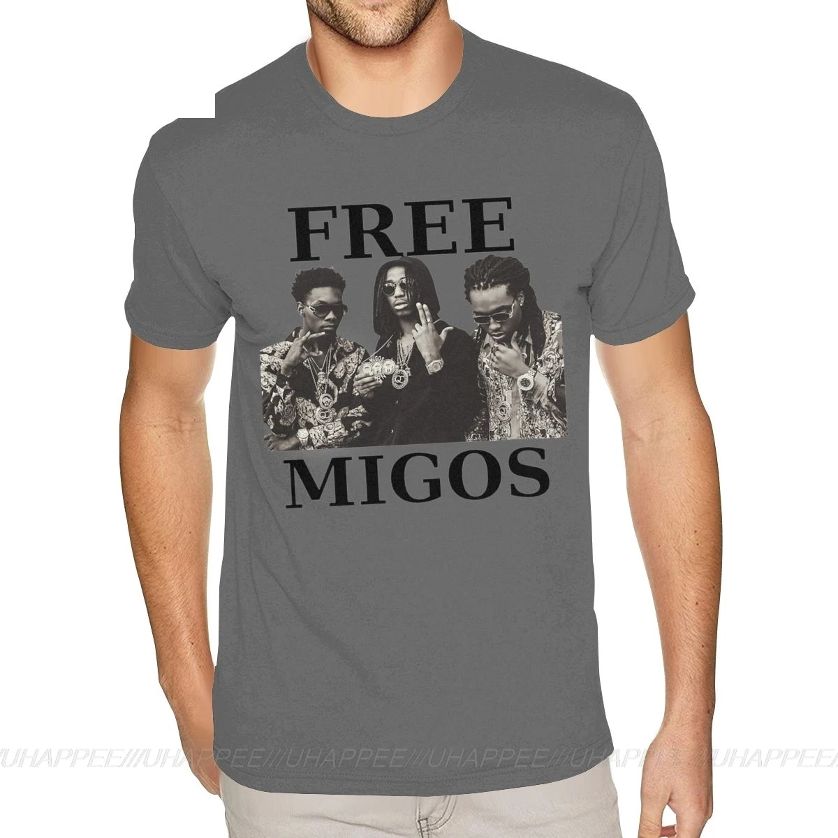 Футболка Migos мужская с коротким рукавом тенниска из чистого хлопка глубоким
