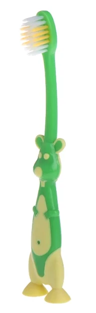 Детская зубная щетка с мягкой щетиной для обучения чистке зубов детская зубная щетка - Цвет: Зеленый