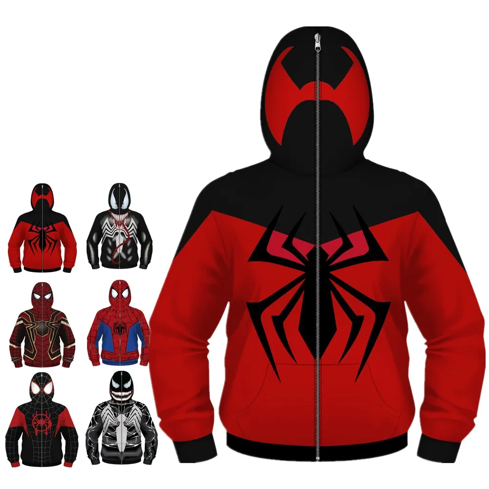 Детский маскарадный костюм на молнии толстовки с капюшоном и длинными рукавами в