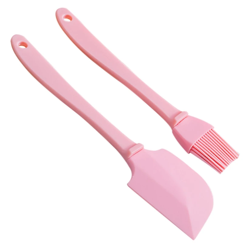 2PCS Silicone Spatula And Brush Set Portable Baking Spatula Cooking Oil