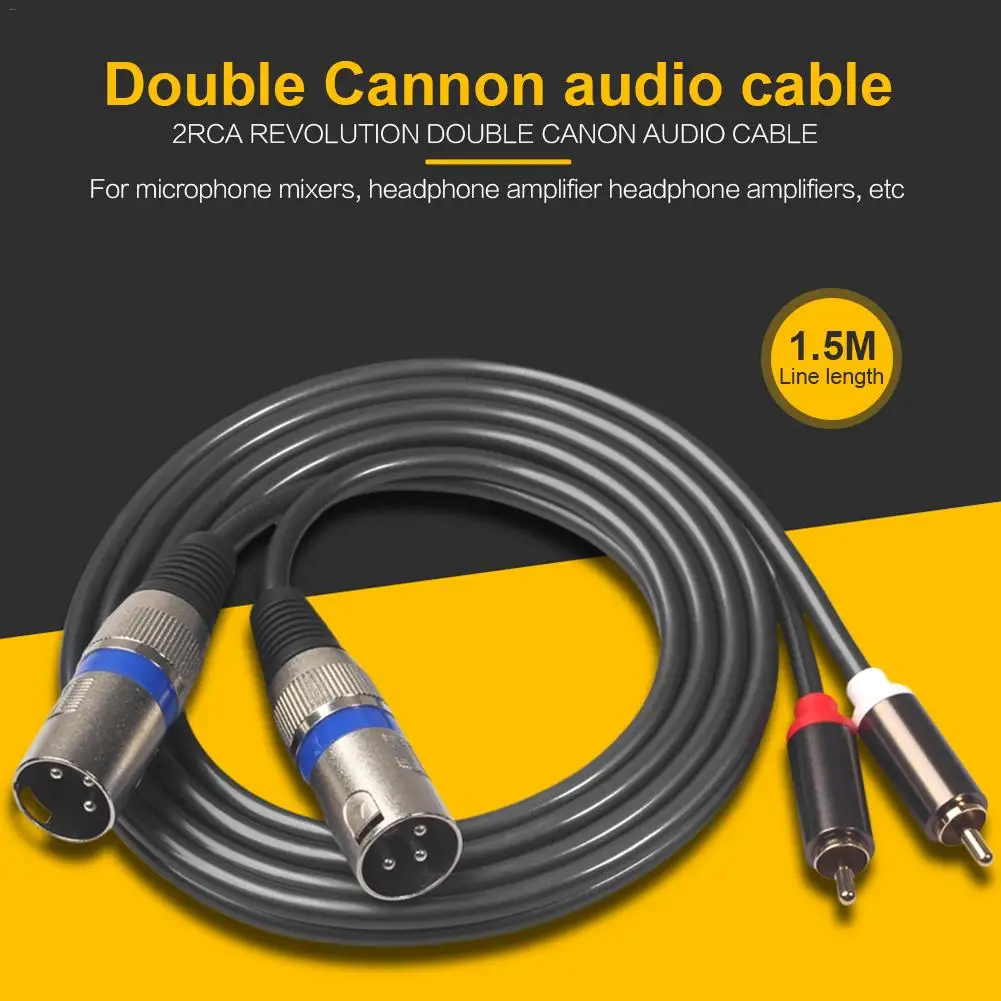 Высокое качество революция двойной Canon видео кабель 1,5 метров 2rca революция двойной Canon видео кабель горячая распродажа