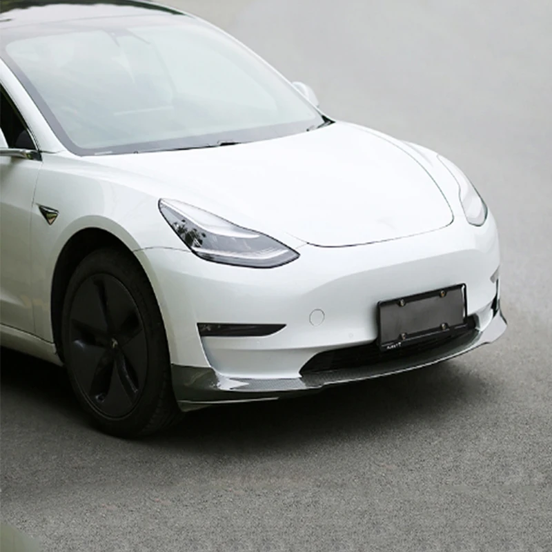 Подходит для Tesla model3 карбоновый передний бампер для губ и установка небольших корпусов