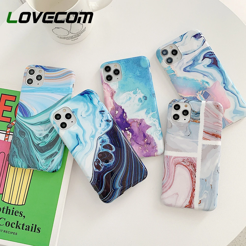 LOVECOM акварельный градиентный мраморный текстурный чехол для телефона iPhone 12 11 Pro Max