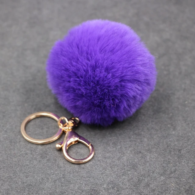 Cityelf Cute Faux Rabbit Fur Ball Pom Pom Keychain Car Key Ring