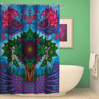 

Shower Curtain Bathroom Decor Non Slip Toilet Polyester Cover Mat Set Bathroom Shower Curtain Washable Colorful