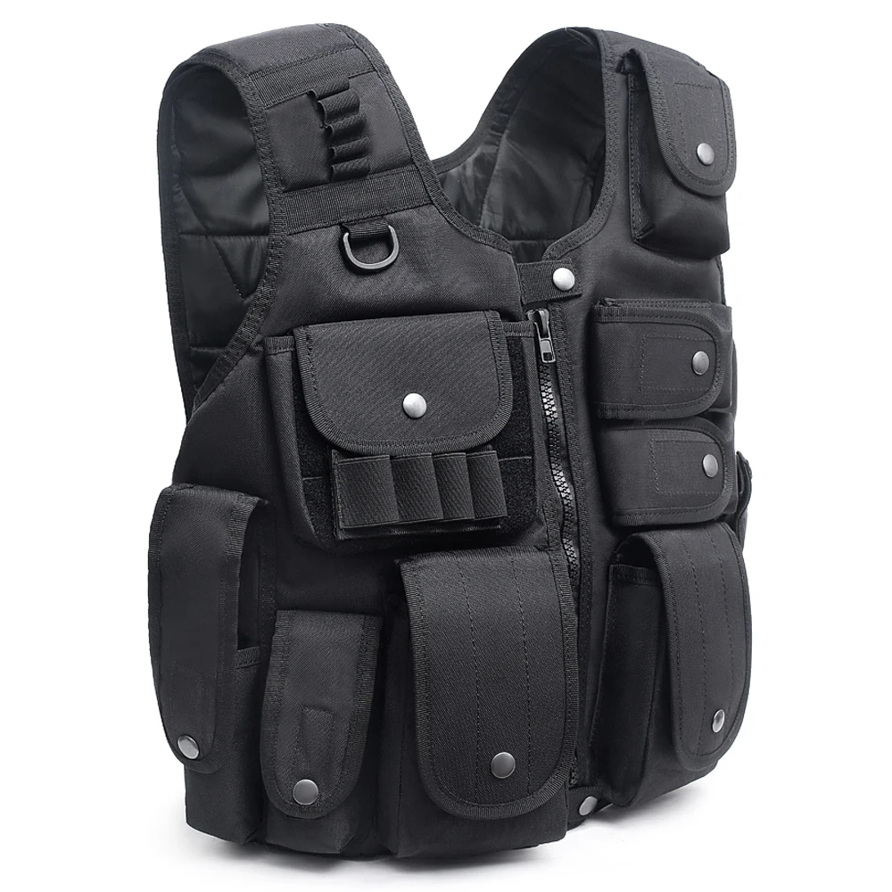 

CS Gaming Police Vest Chest Protector Outdoor Armor Vest Gear Carrier Vest Adjustable Combat Training