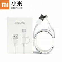 Зарядный кабель Xiao mi 2 в 1 100 см usb mi cro to type c для mi a3 9 lite se 9t pro max 3 redmi 7a redmi note 7 8 pro