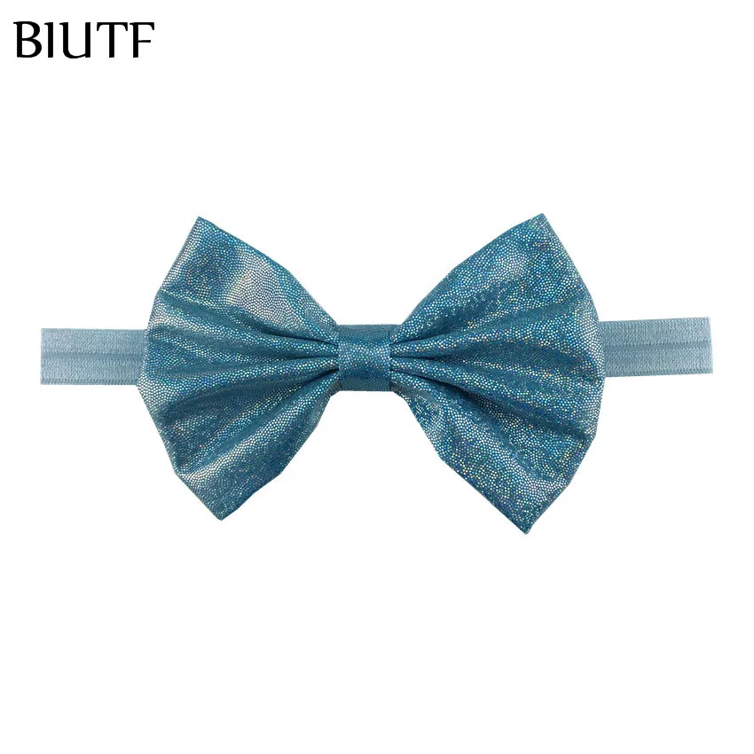 3-blue 20 шт./лот, повязка на голову, эластичная лента, повязка на голову, 5 дюймов, мягкая ткань, бант, для детей, сделай сам, головные уборы, вечерние головные уборы, HB116 - Цвет: 3-blue