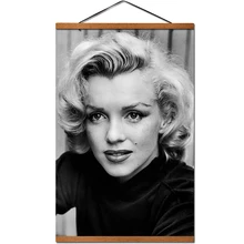 Marilyn Monroe Vintage Poster rollo colgante lienzo pintura con decoración de madera maciza