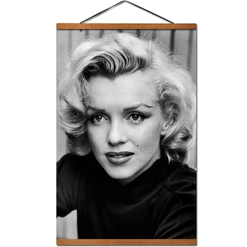

Marilyn Monroe Vintage Poster Hanging Scroll Canvas Painting With Solid Wood Decoration