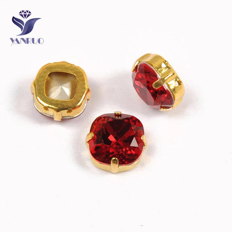 With Gold Claw YANRUO 4470 Стразы для подушек Siam стеклянные стразы с красной окантовкой Необычные камни Когти для одежды - Цвет: With Gold Claw