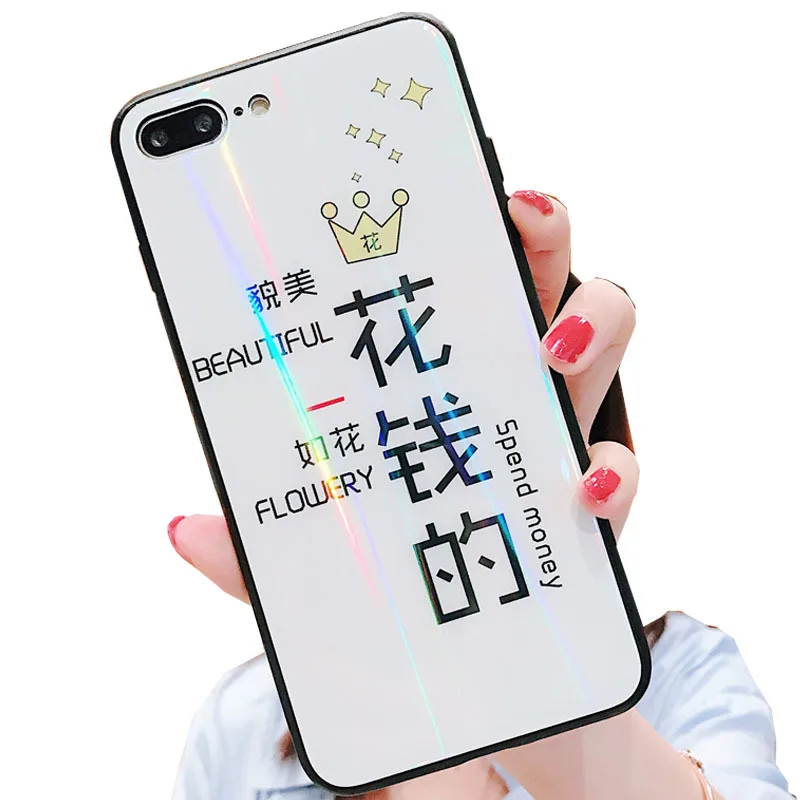 Чехол из закаленного стекла для iPhone XS Max XR X, разноцветный чехол для телефона, защитный чехол для iPhone 6, 6s, 7, 8 Plus, 11 Pro Max