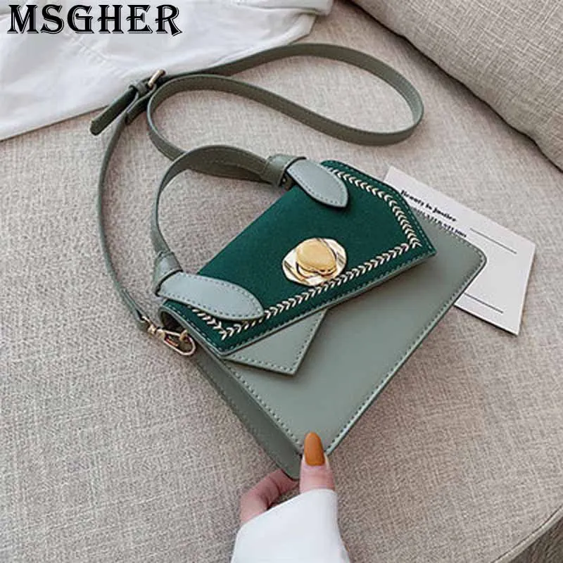 

MSGHER Thread Frosted Flap Women Bag Summer Leather Patchwork New Style 2019 Joker Cute Wristband Shoulder Women Bag WB2781