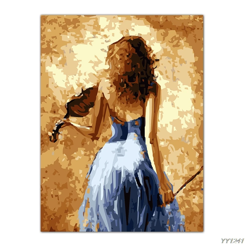 

Frameless Beauty Europe Vintage Painting DIY Painting By Numbers Kits Acrylic Paint On Canvas Handpainted Oil Painting