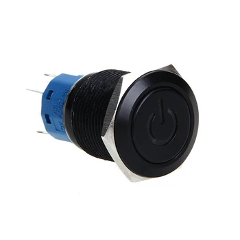 

LED push button push button switch 12V 19 mm self-locking switch black