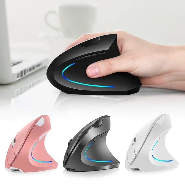 H1 – souris verticale de jeu ergonomique 2.4G, USB, sans fil, 2400DPI,  réglable, avec lumière RGB, pour ordinateur fixe et de bureau - AliExpress