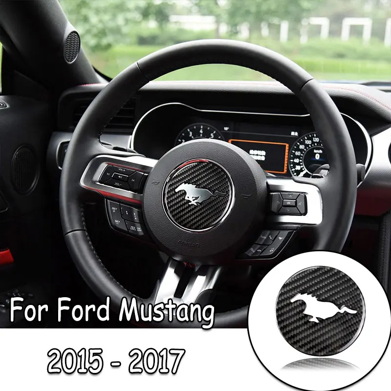 Углеродное волокно руль эмблема 3D наклейки для автомобиля Стайлинг Для Ford Mustang- авто аксессуары