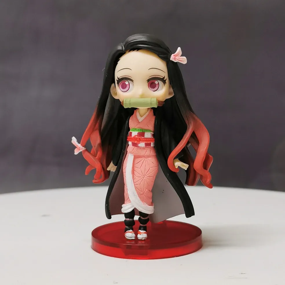Белый Аниме Фигурка модель демон убийца Kimetsu No Yaiba Q Posket Kamado Tanjirou Kamado Nezuko Agatsuma Zenitsu Фигурки игрушки - Цвет: Белый