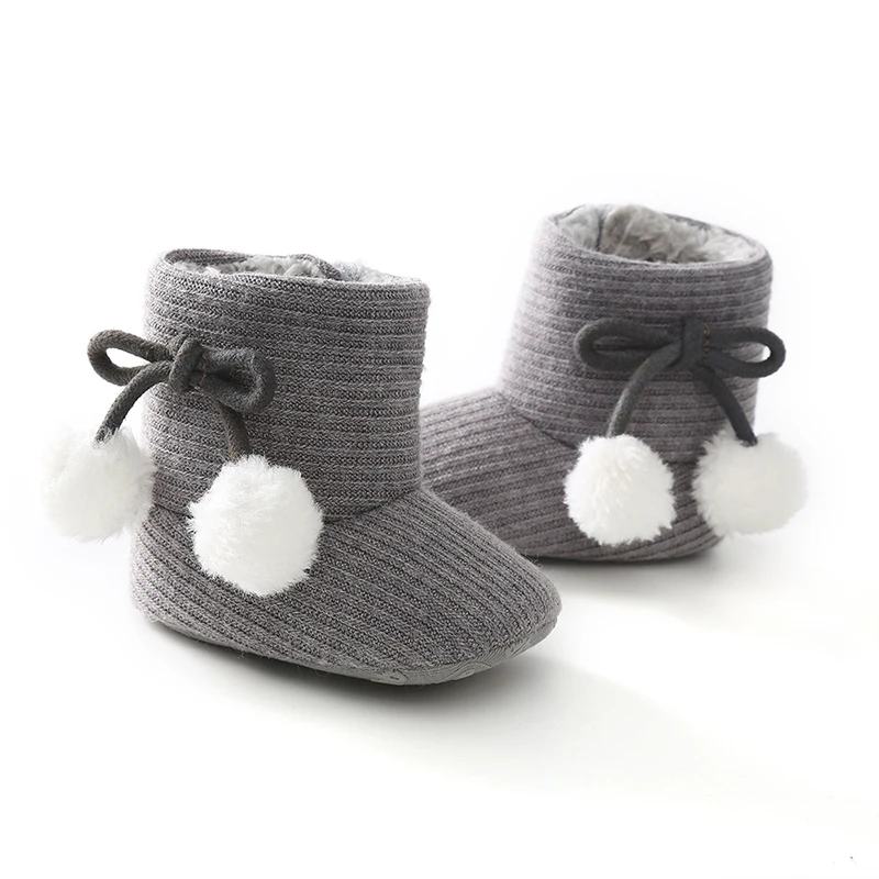 Младенческая/Девочка/сапоги детский пинетки для младенцев теплые зимние детские ботинки обувь для маленьких девочек зимние сапоги для новорожденных - Цвет: gray
