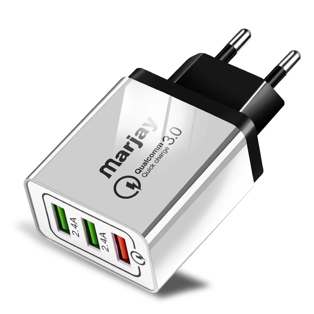 Universal 3 Port USB Charger EU/US Quick Charge 3.0 3A Fast Travel Compatible For iphone Samsung Xiaomi | Мобильные телефоны и