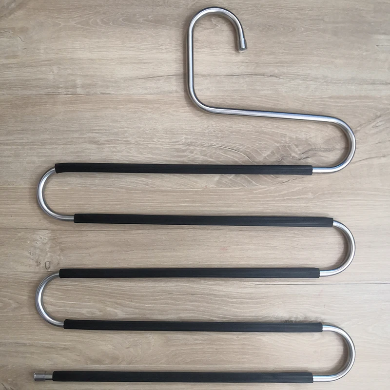 5 layers S Shape MultiFunctional Clothes Hangers Pants Storage Hangers Cloth Rack Multilayer Storage Cloth Hanger