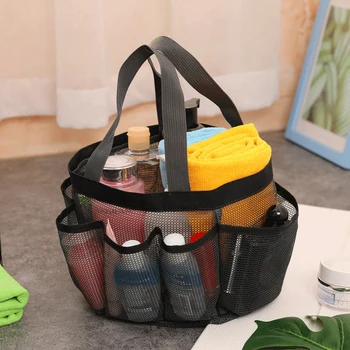 

Mesh Shower Caddy Portable for College Dorm Large Bathroom Tote Bag Durable with 8 Pockets RT88