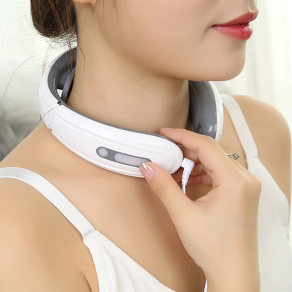 

Electric Neck Massager & Pulse Back 6 Modes Power Control Far Infrared Heating Pain Relief Tool Health Care Relaxation Machine