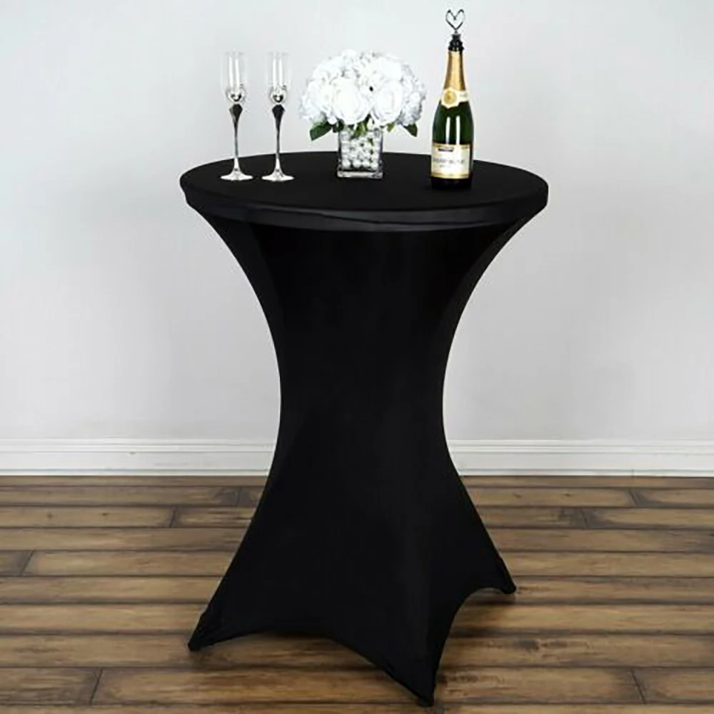  Elastic Cocktail Table Cover 60/80cm Height Stretch Spandex Cloth Wedding Party Bar Hotel Table Clo