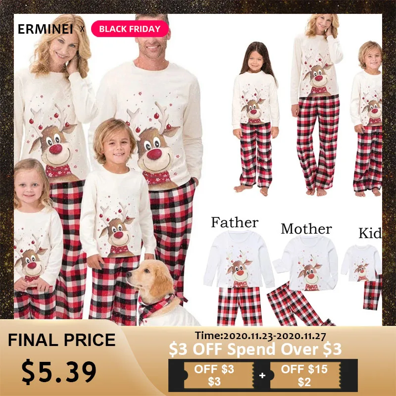 

Family Christmas Pajamas 2020 Mommy and Daughter Daddy Girl Boy Baby Family Matching Clothes Xmas New Year Family Outfits Sets