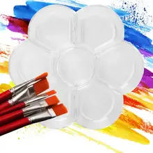 7 отверстий сливовидная палитра художественная рисовальная живопись лоток для гуаши масляная акварельная картина акриловая палитра