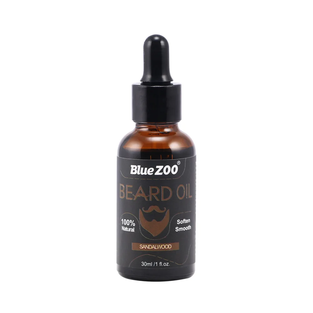 30ml bluezoo Beard Wax Beard Oil Tasteless Sandalwood Orange Eucalyptus 4 Taste Gift for Men Hot Selling